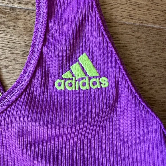 Adidas running tank, purple and lime green - Picture 2 of 6